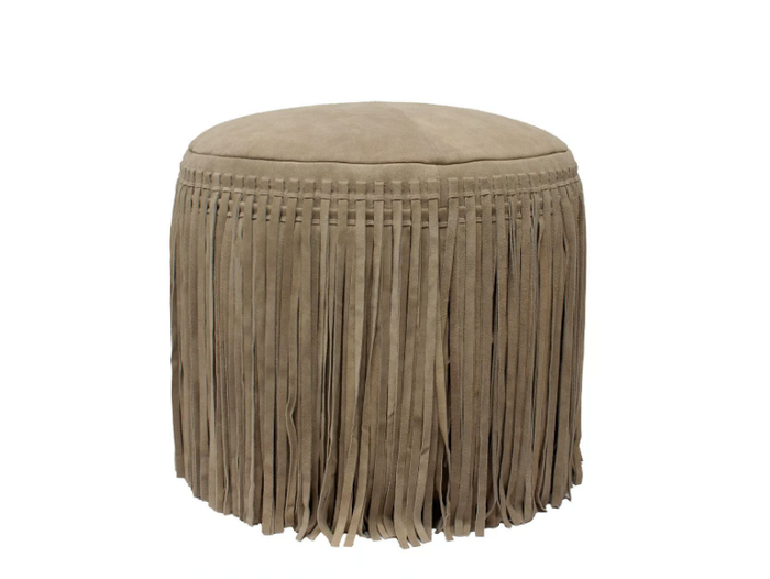 FELIX - Round suede pouf _ DÔME DECO